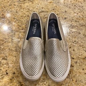 Women’s Sperry Silver Slip On Sneakers